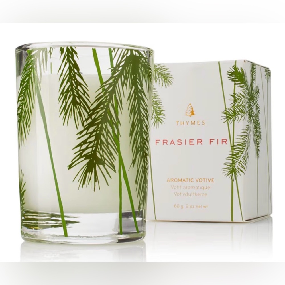 Thymes Frasier Fir Pine Needle Candle – Holiday Candles for Home  (2 oz)